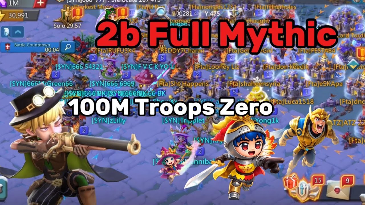 Lords Mobile - Full Mythic 2b Players Zero 100m+ Troops