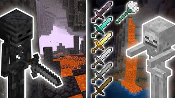 WITHER SKELETON VS ALL SWORD-WIELDING SKELETONS (+ TRIDENT) | MINECRAFT
