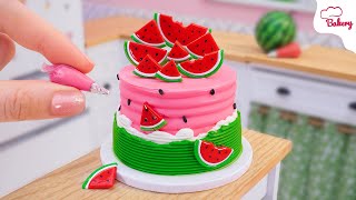 [💕Mini Cake 💕] So Fresh Miniature Wavy Watermelon Cake Decorating | Mini Bakery