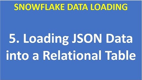 5. Loading JSON Data into a Relational Table| Snowflake |Snowflake Data Loading| VCKLY Tech