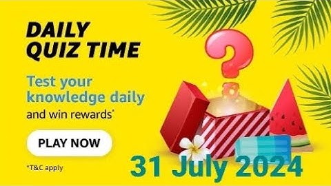 Amazon Daily Quiz Time | 31 July 2024 | ₹50 | Today Answers | Amazon Pay Balance | Answers | Win
