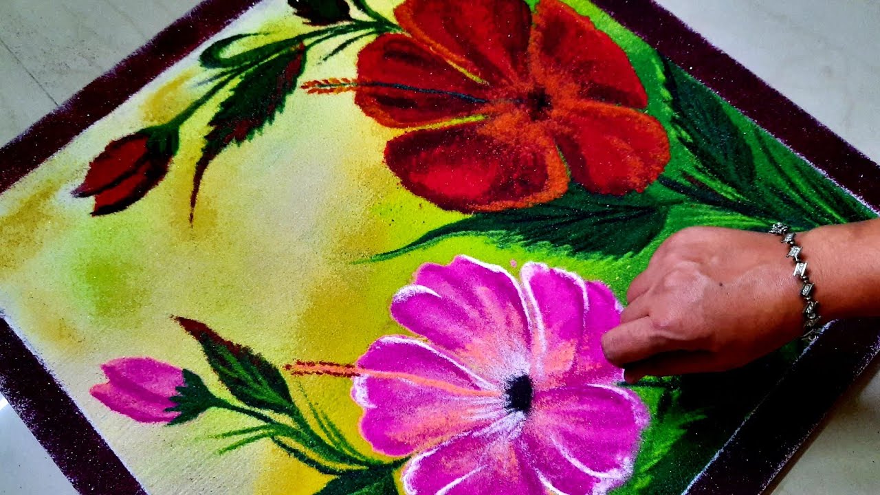 Poster Rangoli of Flowers for Navratri , Unique Creative Beautiful ...