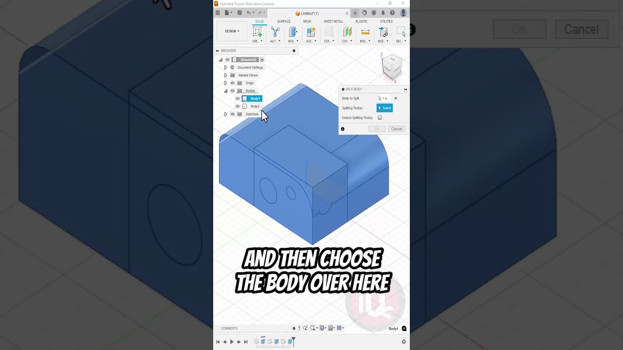Fusion360: Раздельное тело 