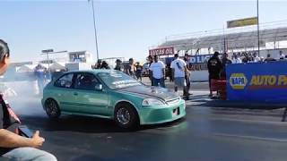 One Bada** 9 Second Midori Green EK Hatch! Import Face Off @ Famoso 9/24/2017