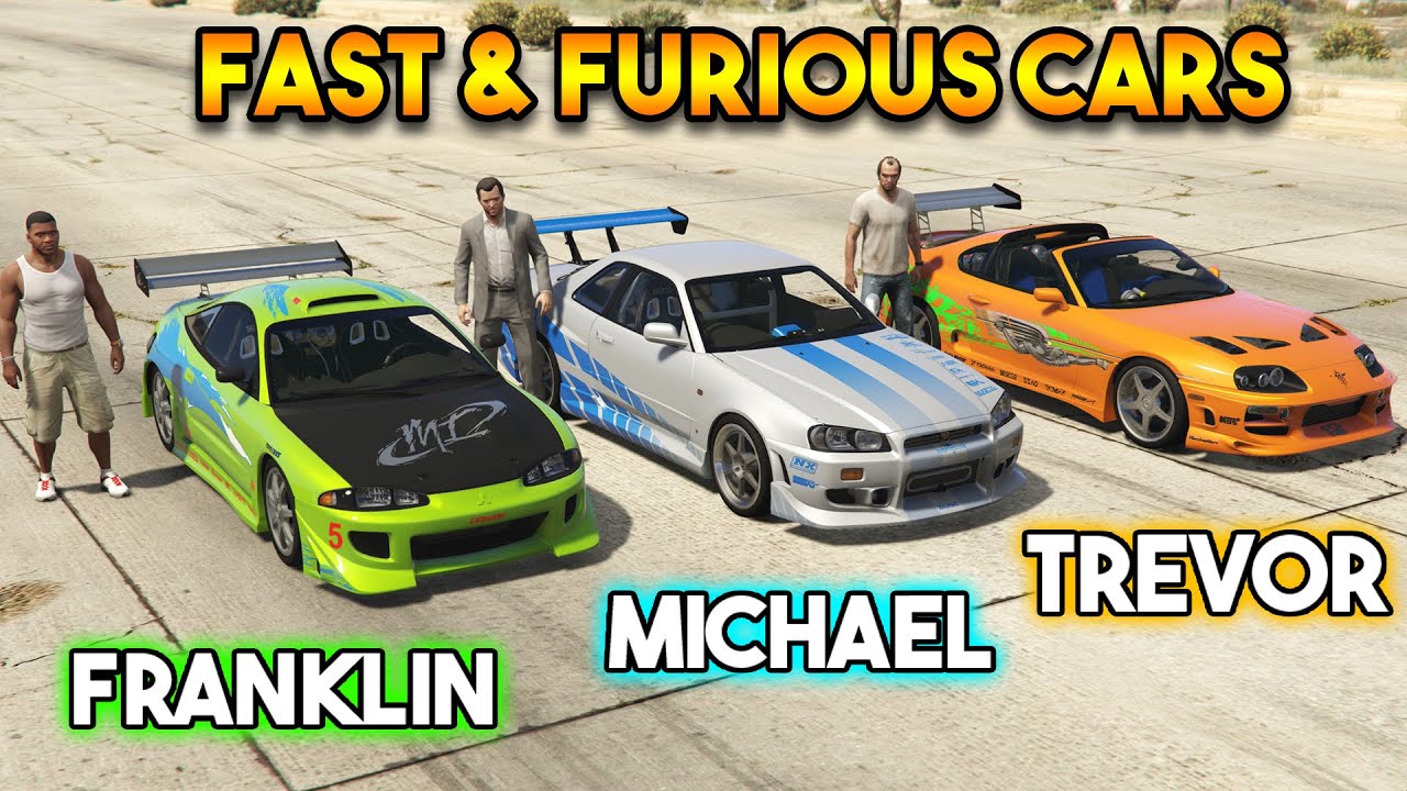GTA 5 : FRANKLIN VS MICHAEL VS TREVOR (FAST & FURIOUS CARS) - YouTube