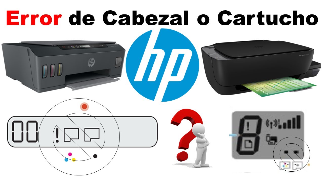 Error de cabezal o cartucho Hp, en modelos 115, 315, 410, 415, 515, 519,  530, 533 y 615🖨 - YouTube