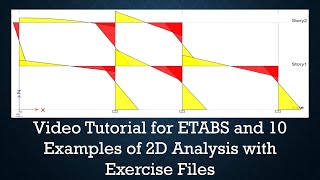 Video Tutorial for ETABS and 10 Examples of 2D Analysis with Exercise Files