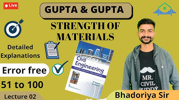 #2 STRENGTH OF MATERIALS GUPTA AND GUPTA Error free Solution  DFCCIL SSC JE RSMSSB JE UPSSSC JE SOM