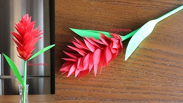 How To Make Red Ginger Paper Flower - Paper craft - Handcraft