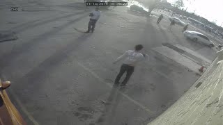 RAW: Surveillance video shows armed suspect arrested outside of Denver mosque