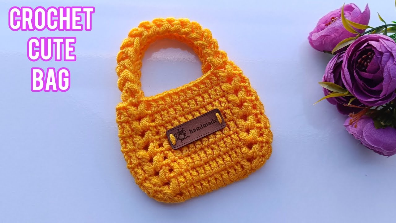 how to crochet a bag for beginners ✅ crochet mini bag purse #crochet #crochetbag