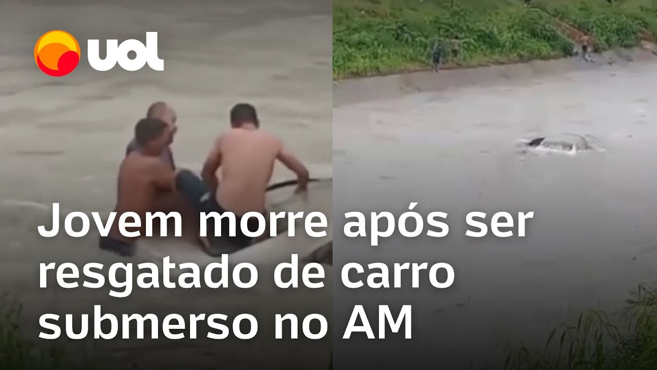 Jovem morre após ser resgatado de carro submerso em igarapé em Manaus