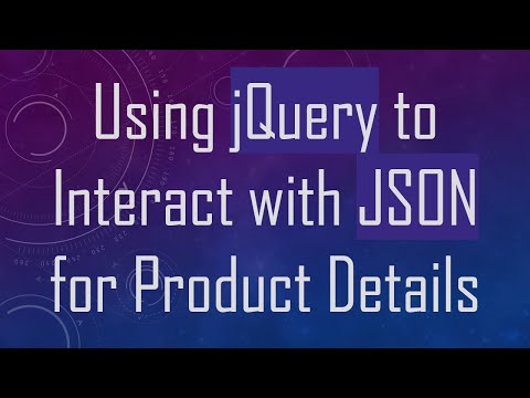 Using jQuery to Interact with JSON for Product Details
