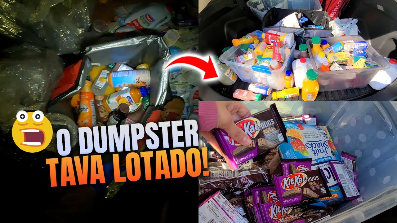 MEGA ACHADO!! um DUMPSTER LOTADO de SUCOS E LEITE!!! DUMPSTER DIVING nos ESTADOS UNIDOS