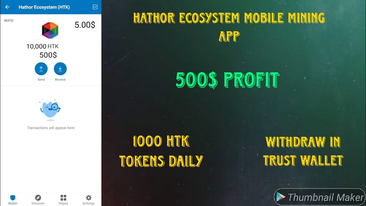 Hathor Ecosystem || New Mobile Mining App 2022 || 1000 HTK Tokens Daily ||  Withdraw In Trust Wallet - YouTube