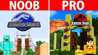 Minecraft NOOB Vs PRO : SAFEST JURASSIC PARK Build CHALLENGE!