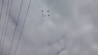World War 2 heritage aircraft flying over Melbourne in March 2019