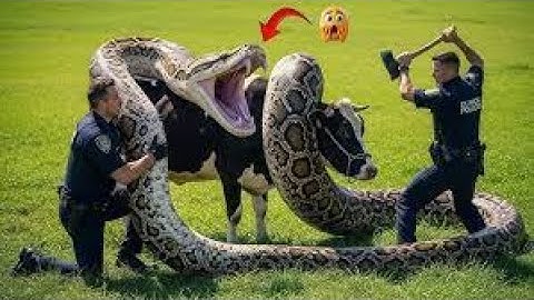 Giant Python Attacks Buffalo | Brave Rescue Team Saves Life in Terrifying Wildlife Battle 🐍🔥