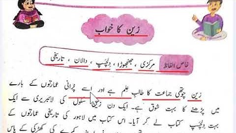 Class 4 URDU || Lecture 1 || Zain Ka Khawab || Page 80