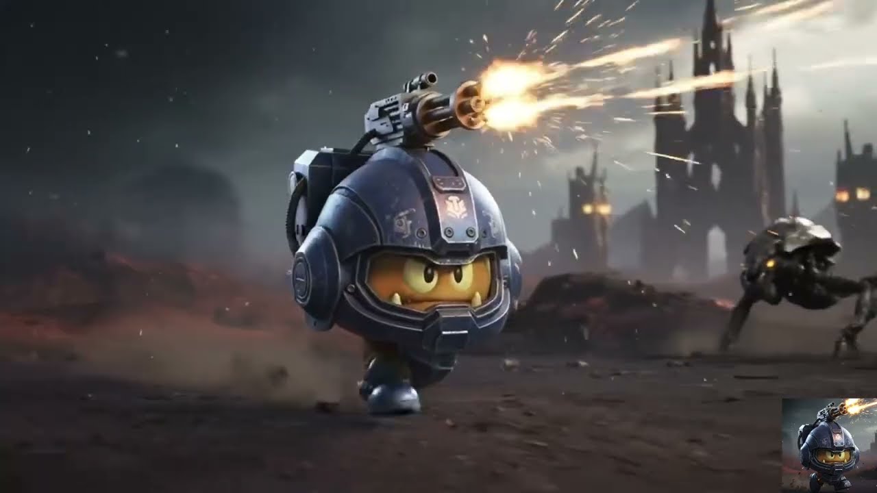 衝向戰場的戰兵栗寶寶【AI生成短片臨場、加上配音】