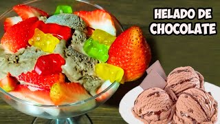 Como Hacer🍨 HELADO DE CHOCOLATE CASERO  sin Maquina (👉3 Ingredientes)