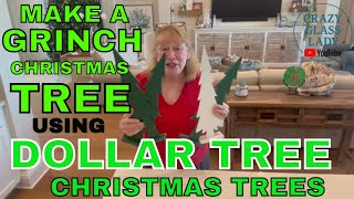 Grinch Christmas tree from the Dollar Tree wood cutout. Glass & resin art.