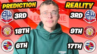 REACTING TO MY 2023\/2024 LEAGUE ONE TABLE PREDICTIONS!