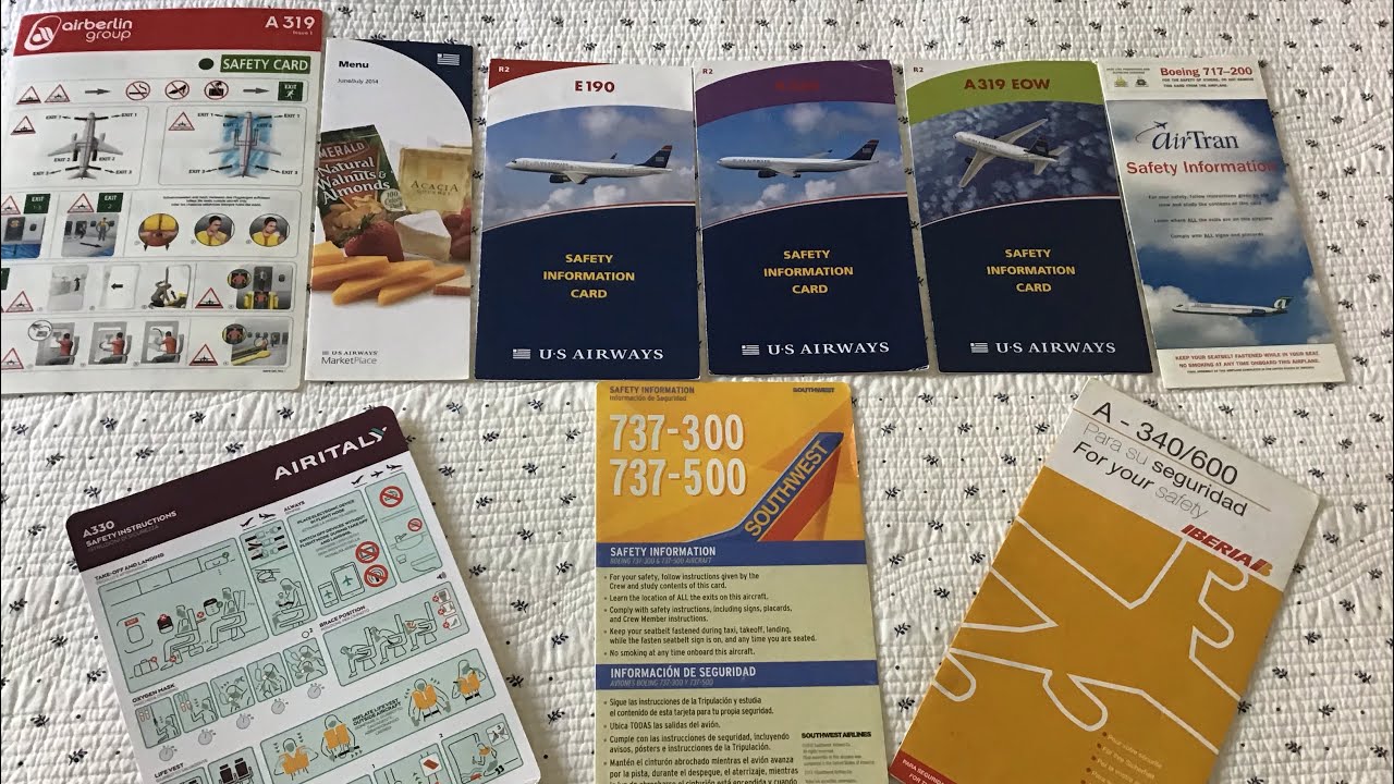 Safety Cards from Discontinued Airlines & Planes - YouTube