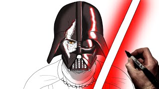 How To Draw Darth Vader (Cracked Helmet) | Step By Step | Star Wars