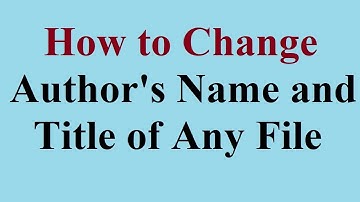 How to Change Author