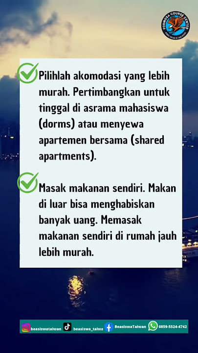 TIPS menghemat biaya hidup di Taiwan! #beasiswa #beritaterkini #taiwan