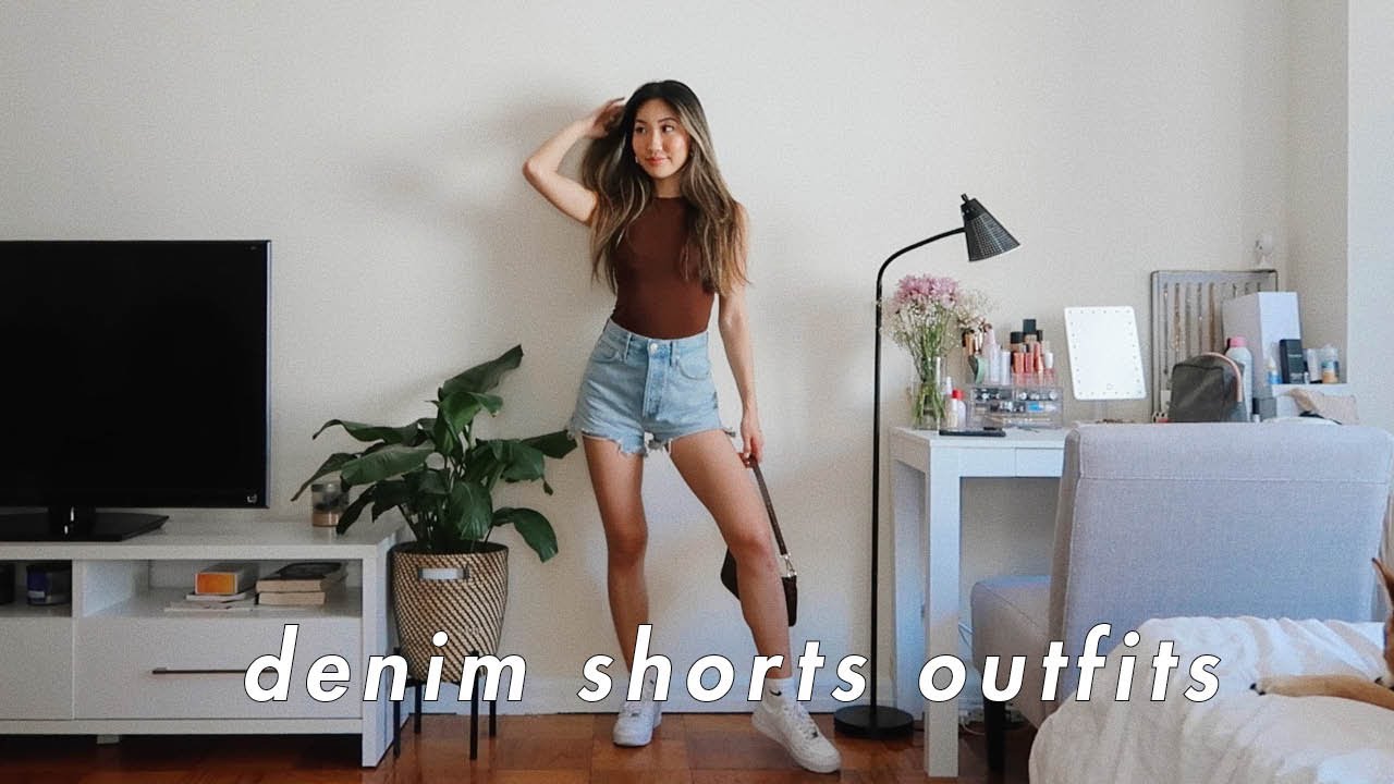 STYLING: HIGH WAISTED DENIM SHORTS | denim shorts outfit ideas - YouTube