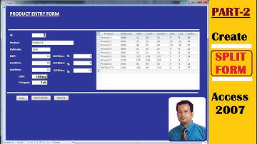 Create Split Form in access 2007- Part 2