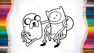 How to Paint Adventure Time Coloring Page | Coloring Pages and Painting for Kids, Toddlers -4K 60FPS