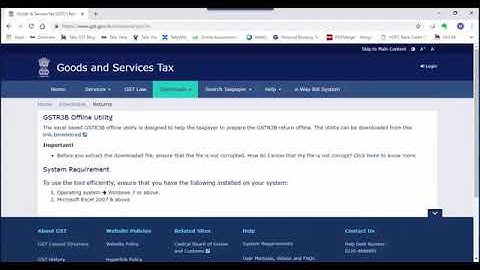 How to resolve the Error - GSTR-3B Excel utility does not exist