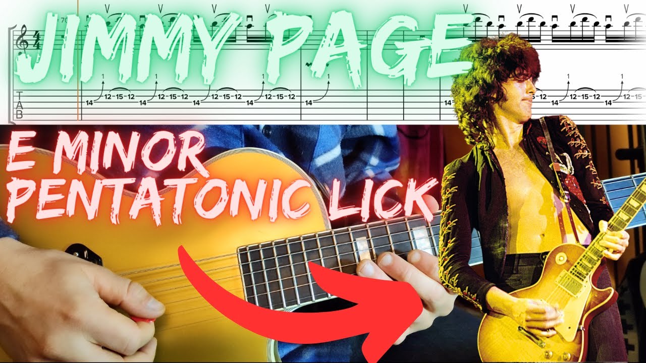 Jimmy Page - Guitar Pentatonic Lick Lesson (Slow Version & Tabs)