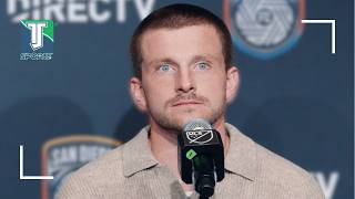 Anders Dreyer reacts to his goal in San Diego FC's victory over St. Louis
