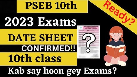 pseb 10th Date sheet 2023 Exams