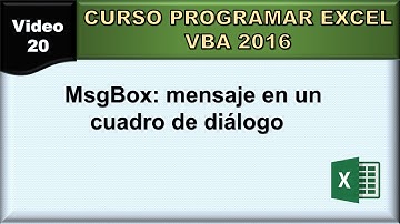 20 curso excel vba 2016: MsgBox mensaje en un cuadro de diálogo
