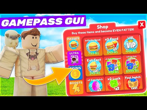 Scripting the Gamepass Shop Gui! Roblox Studio Simulator Guide Episode 22 