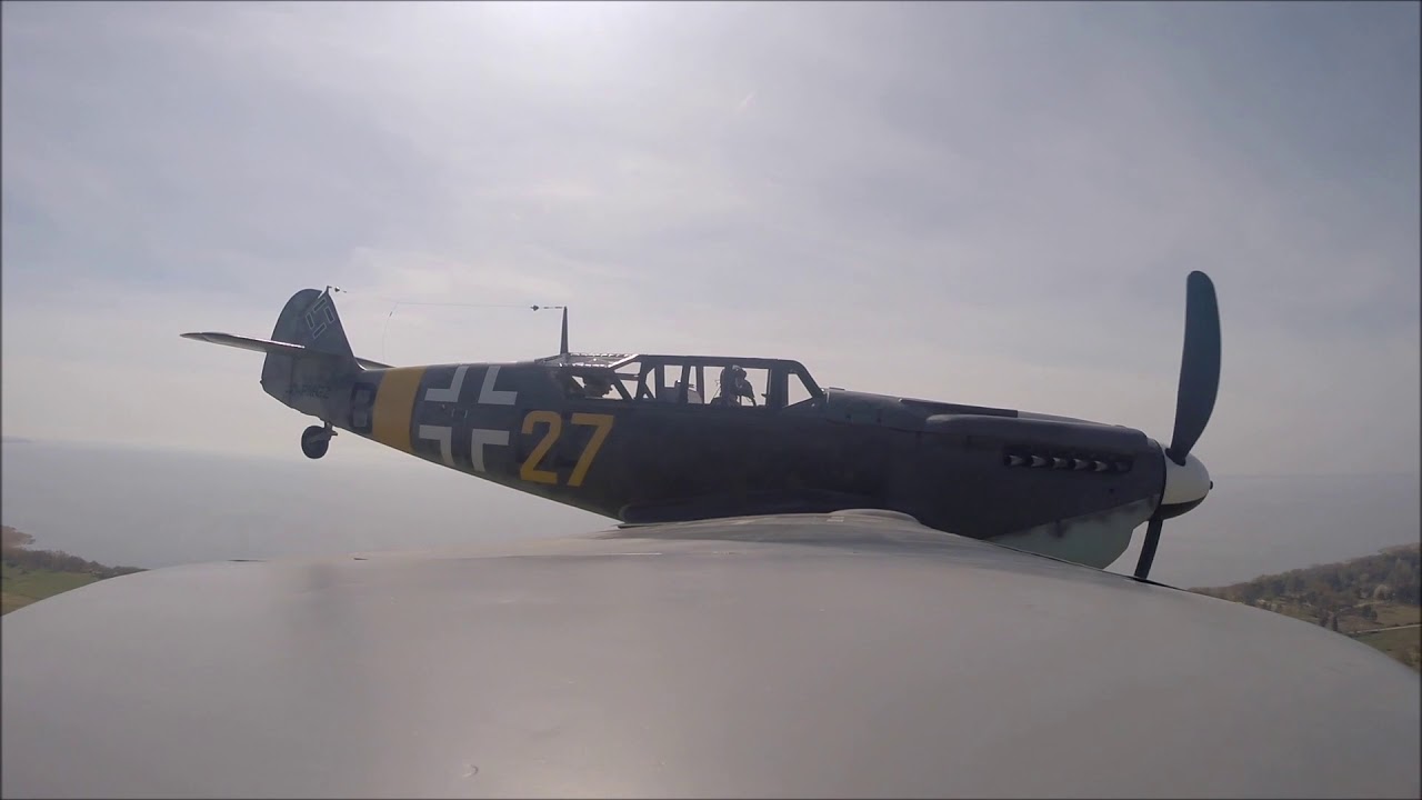 Testflight Messerschmitt Bf109 G-12 with passenger on board