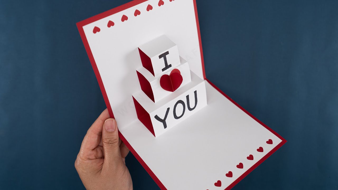 Easy Valentine's Day Card - Pop Up Card Tutorial - Valentine's Day Gift Ideas