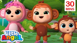 Cheeky Monkeys Song | Little Angel 1 HR | Moonbug Kids - Fun Stories and Colors by Moonbug Kids - Fun Stories and Colors 100,267 views 1 month ago 29 minutes
