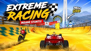 🏎️ Mega Ramp Extreme Racing Challenge | Bike vs Formula Car Stunts! 😱 screenshot 3