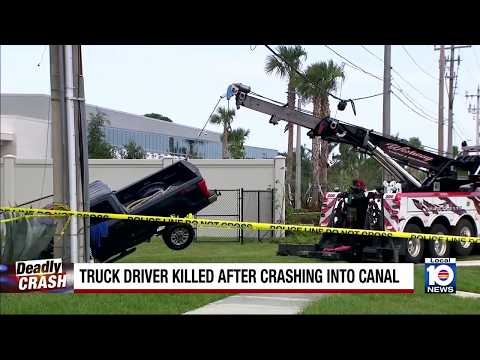 Senior truck driver killed after crashing into canal in Sunrise
