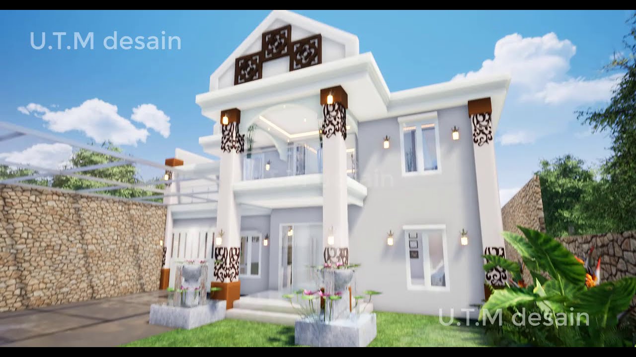 Desain Rumah Minimalis Modern Tropis 2 Lantai Atap Limas