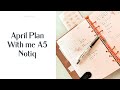 April Minimalist Plan with me | A5 Notiq planner