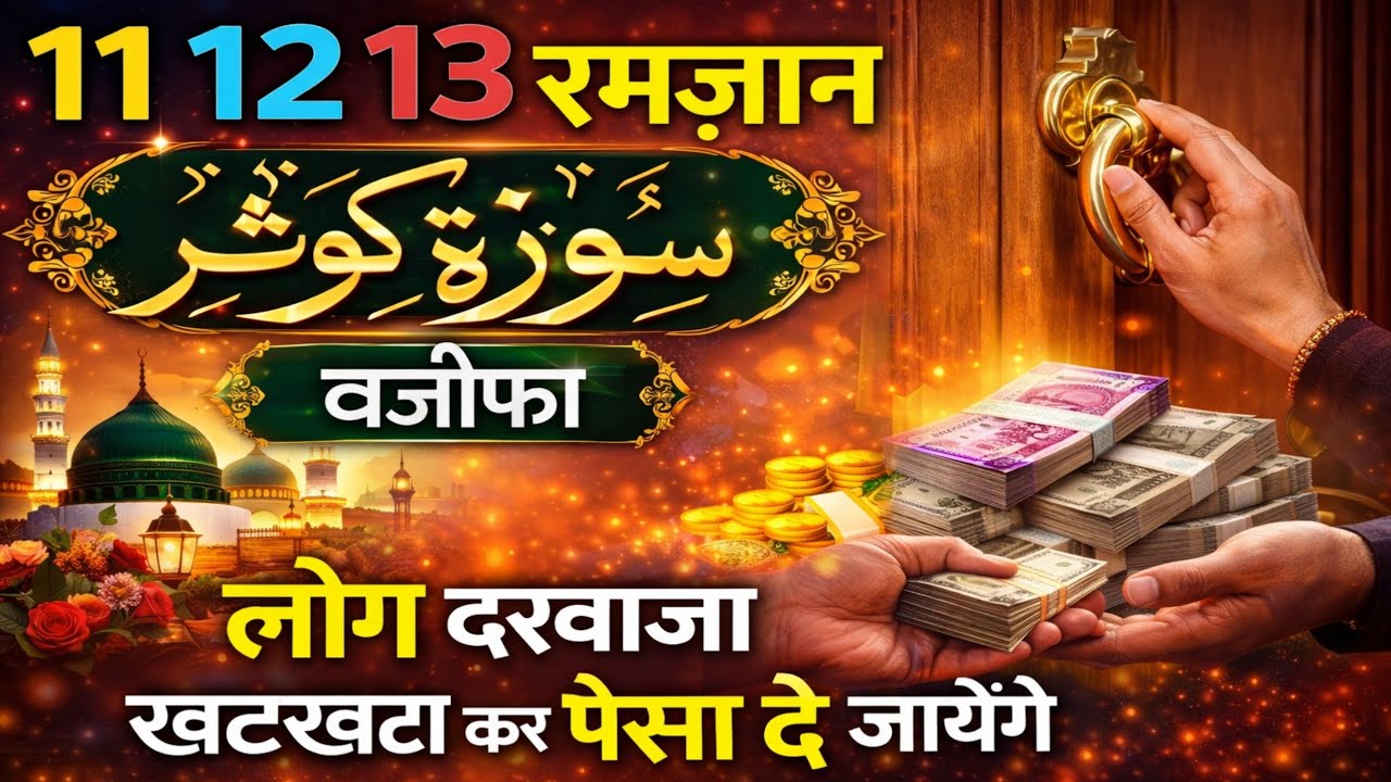 11-12-13 रमज़ान का खास वज़ीफ़ा | सूरह कौसर पढ़ें – रिज़्क और बरकत का अमल | Ramzan Special