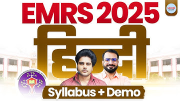 EMRS 2025 Hindi Syllabus + Subject Combination + Demo Class by Sachin Academy Live 3pm | Pramod Sir