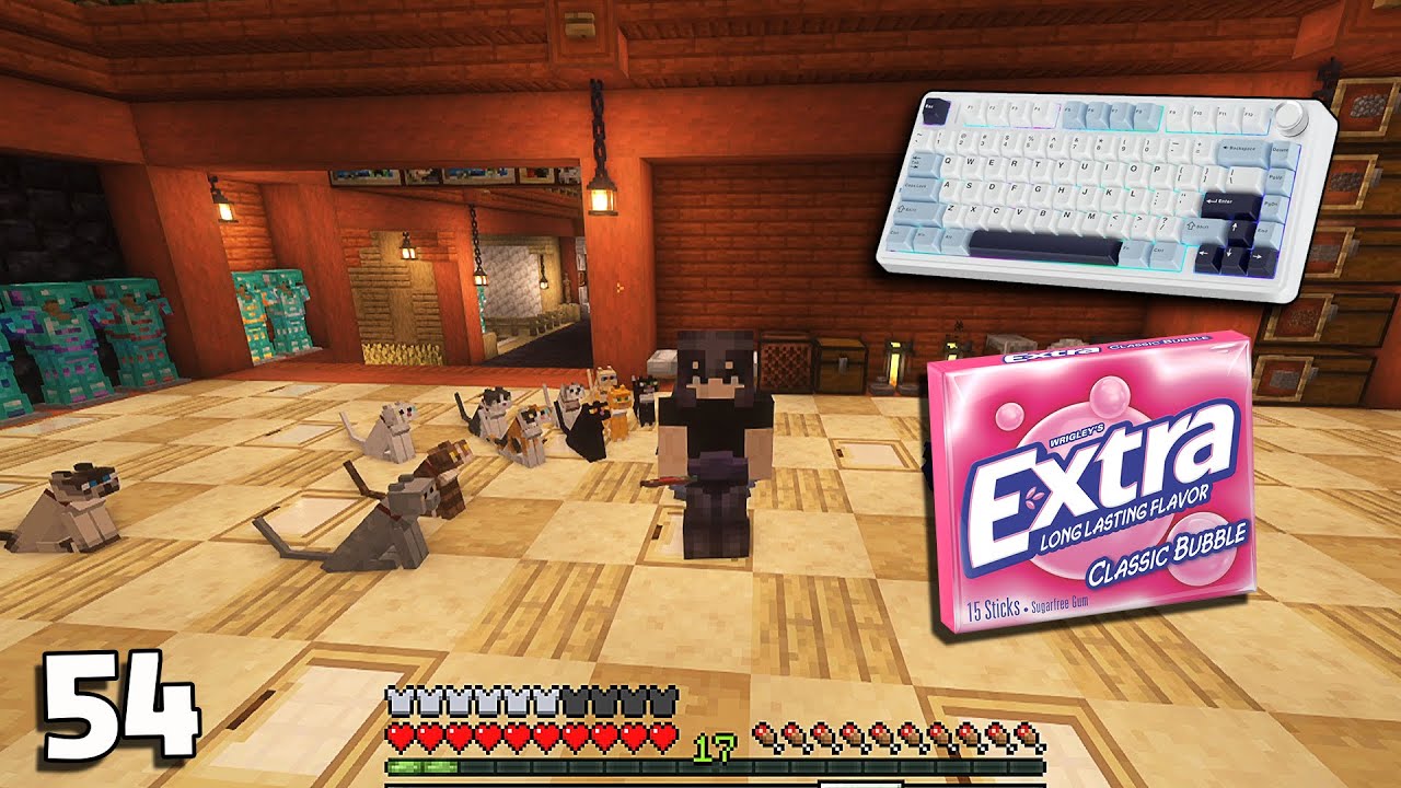 Minecraft ASMR Lets Play Episode 54 (Gum Chewing) - I COLLECTED ALL CAT VARIANTS